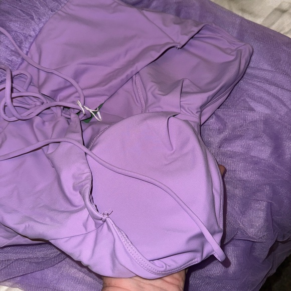 Halara – Lace-up Back Dress with Mesh/Tulle Skirt (Orchid Bloom), Size XL. NWT. - Picture 10 of 11